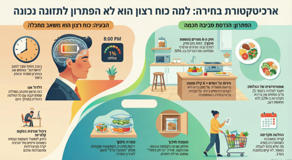 מטבח מאורגן כפתרון לשאלה למה דיאטות נכשלות